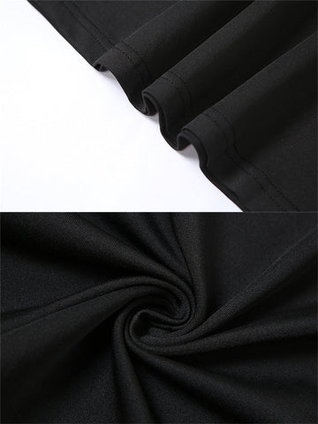Black Cut Out Mermaid Crop Long Sleeve Backless Bodycon Cocktail Club Party Photoshoot Maternity Maxi Dress Maternity